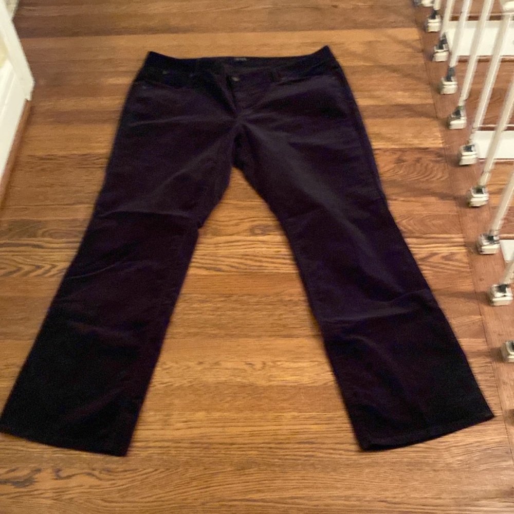 Talbots Boot Cut Velvet Velour Jeans Black Mid Rise Women's Size 20W Plus